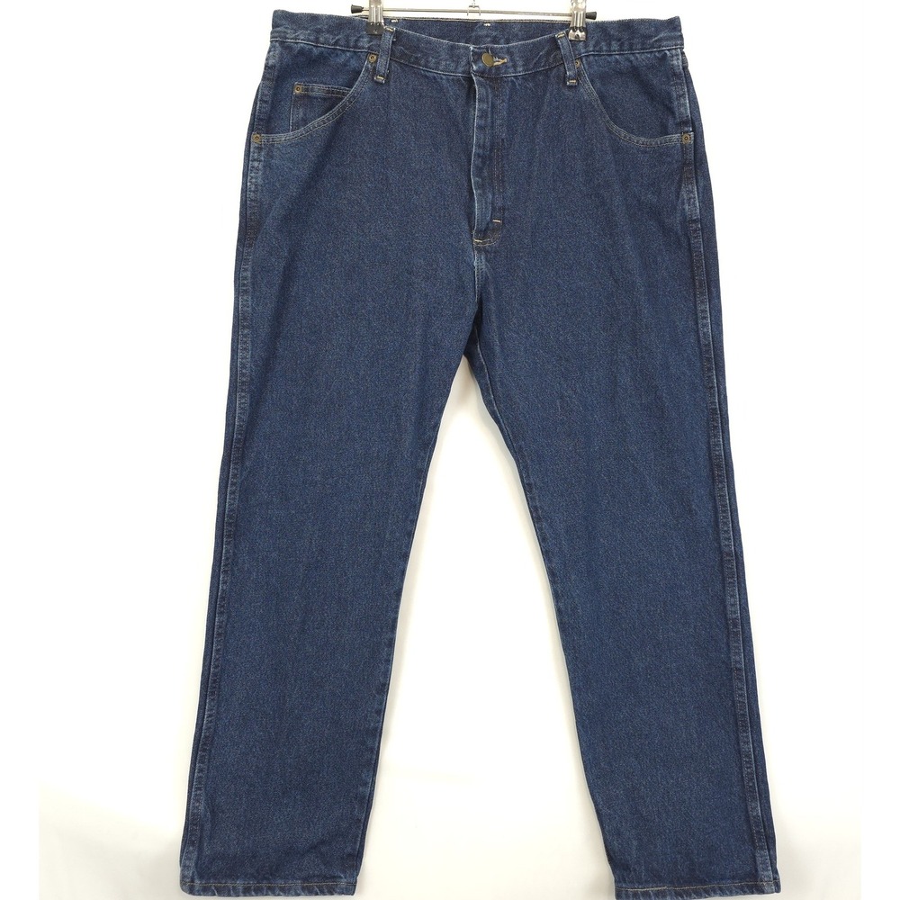 Wrangler Regular Fit Jeans Men 40x30 Dark Wash 100% Cotton Classic Denim Pants